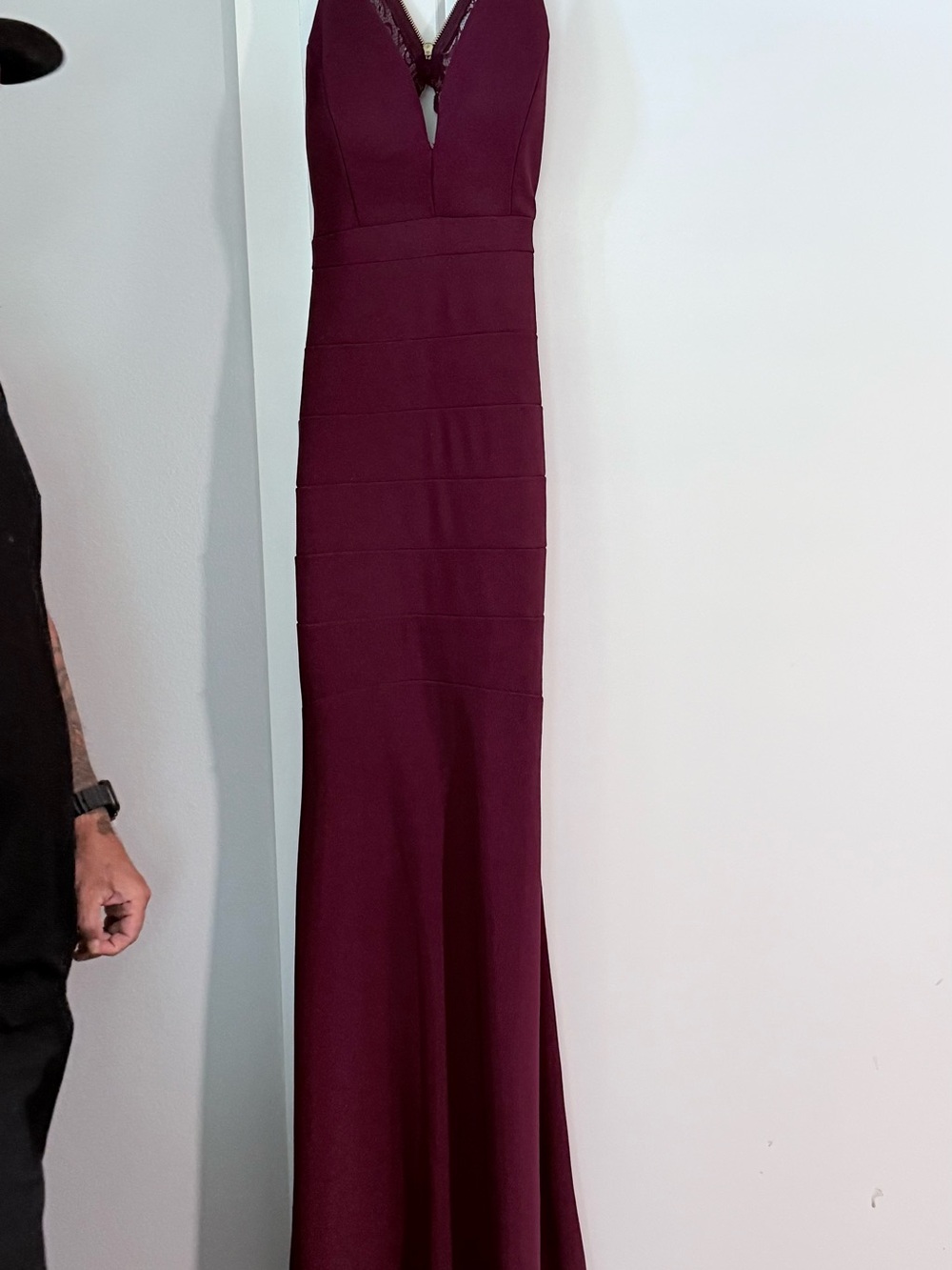 Wine colored Mermaid style sexy bodycon gown